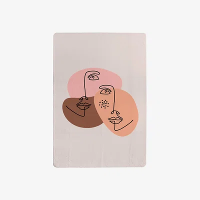 The Range Modern Contemporary Minimalist Woman Portrait Designer Rug - White / 200cm