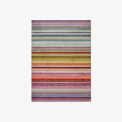 The Range Villa Collection Striped Design Rug in Multicolour - Neutral / 120cm