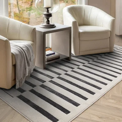 The Range Valley Carved Charcoal Ivory Build Rug - Ivory - Ivory