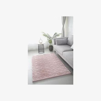 The Range Geo Faux Fur Rug - Blossom