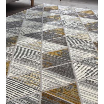 The Range Ochre Yellow High Shine Geometric Rugs - Holm - Yellow