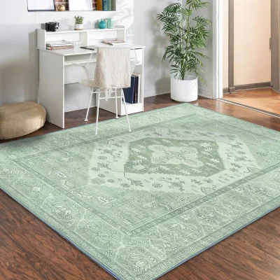 The Range Vernal Kinsey Sage Green Machine Washable Rug - Sage Green / 210cm