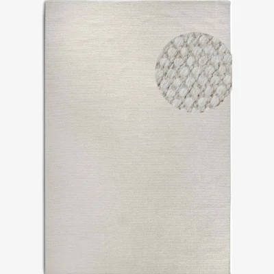 The Range Hanse Home Delhi Wool Pradesh Reversible Handwoven Cotton Plain Runner Rug White - White / 200.0cm