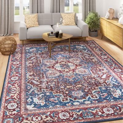 The Range Burgundy Traditional Washable Rug - Blue Navy / 280cm / 190cm / 5mm