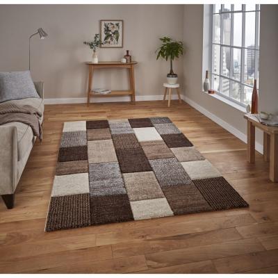 The Range Brooklyn 21830 BeigeGrey Rug - Beige/Grey / 170cm