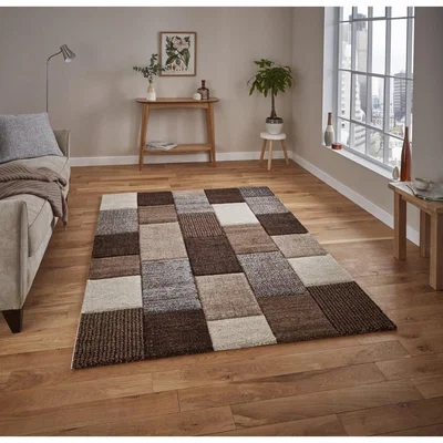 The Range Brooklyn 21830 BeigeGrey Rug - Beige/Grey / 170cm