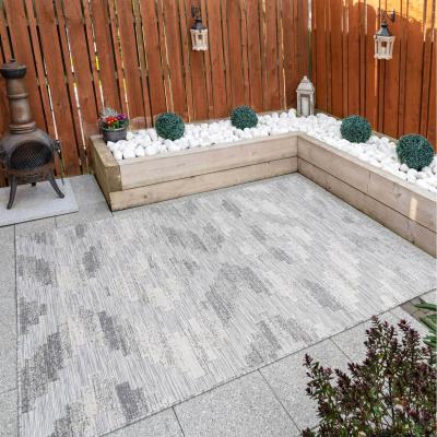 The Range Stone Greige Diamond Geometric Textured Flatweave Indoor Outdoor Rug - Stone / 110 x 57cm