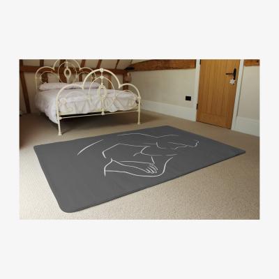 The Range Drawing Of A Couple In One Line Designer Rug - Grey / 230cm