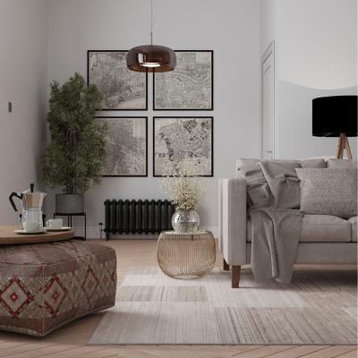 The Range Natural Beige Block Geometric Living Area Rug - Beige / 290cm