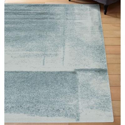 The Range Blue Distressed Abstract Rug - Pori - Blue