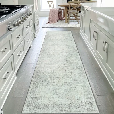 The Range Vernal Darwin Light Beige  Grey Machine Washable Rug - Light Beige, Grey / 243cm