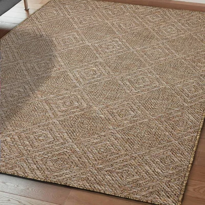 The Range Latte Natural Look Bordered Indoor  Outdoor Rug - Latte / 160cm