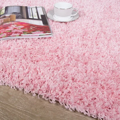 The Range Soft Value Baby Pink Shaggy Area Rug - Baby Pink / 135 x 135cm