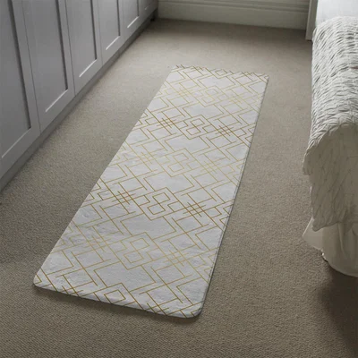 The Range Golden Geo Pattern Runner Rug - Gold