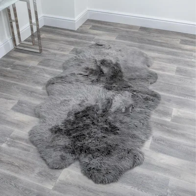 The Range Genuine Quad Sheepskin Rug - Grey