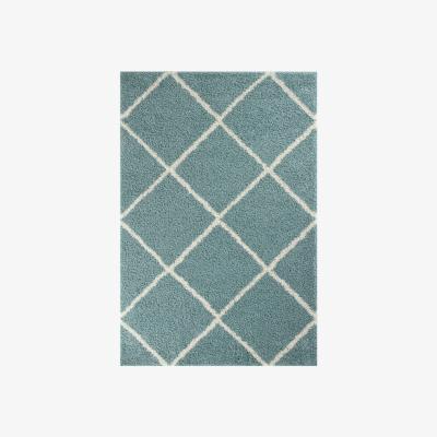 The Range Myshaggy Collection Rugs Diamond Design in Duck Egg Blue  383DB - Blue / 3.672kg / 120cm / 120X170 cm