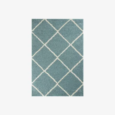 The Range Myshaggy Collection Rugs Diamond Design in Duck Egg Blue  383DB - Blue / 3.672kg / 120cm / 120X170 cm