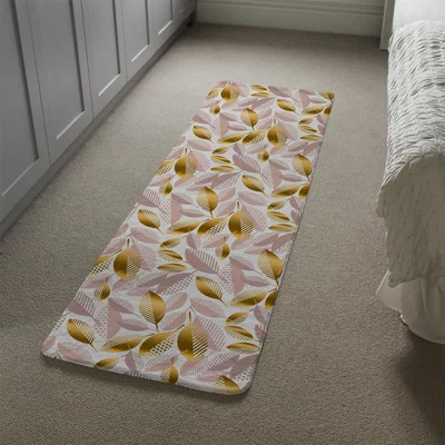 The Range Pastel Rose And Gold Autumn Runner Rug - Pink