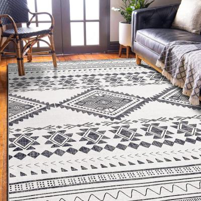 The Range Semey Machine washable Area Rug - Grey Cream / 76cm x 243cm