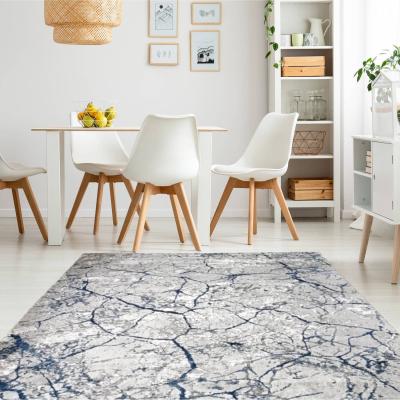 The Range Grey and Navy Blue Abstract Rug - Sienna - Grey / 5kg