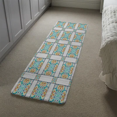 The Range Colorful Seamless  Textile Design Runner Rug - Green