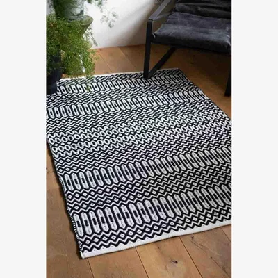 Rockett St George Halsey Monochrome Geometric Rug - 3 Sizes Available