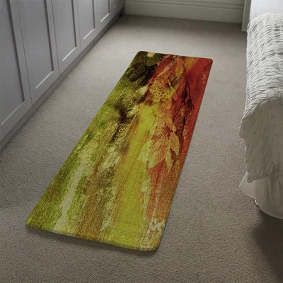 The Range Rustic Flowers Runner Rug - Yellow