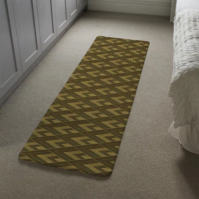 The Range Black  Gold Striped Triangles Runner Rug - Gold
