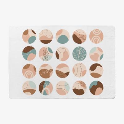 The Range Round Texture And Floral Icons In Pastel Colours Designer Rug - White / 200cm