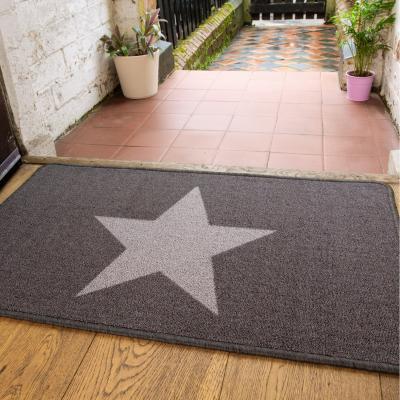 The Range Grey Star Non Slip Washable Kitchen Utility Door Mat - Grey