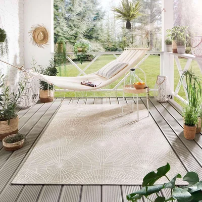 The Range Nyland Circles Indoor  Outdoor Rug  Colour Beige - Beige / 200cm / 6.16kg