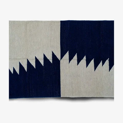 The Range Corner Block Colour Rug - Blue