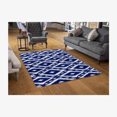 The Range Tribal Art Ikat Ogee In Traditional Classic Blue Designer Rug - Blue / 110cm