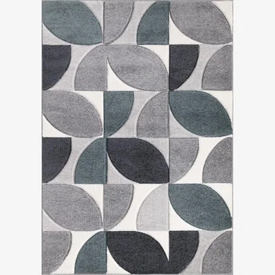 The Range Modern Geo Rug - Teal / 120cm