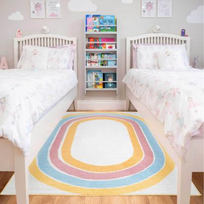 The Range Cream Rainbow Kids Play Mat Soft Non Slip Washable Bedroom Rug - Multicolour / 170 x 120cm