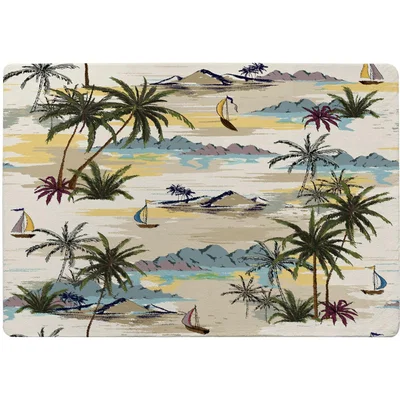 The Range Palm  Sailboats Rug - Yellow / 110cm