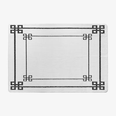 The Range Roman Style Ornamental Frame Rug - Black / 110cm