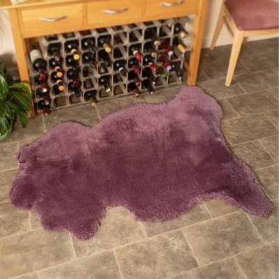 The Range Large North American Merino Sheepskin Rug in Mauve - Purple