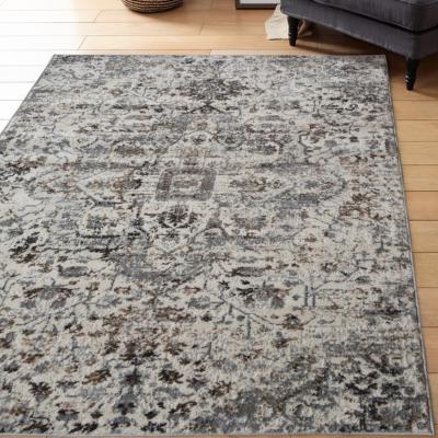 The Range Grey Traditional Shrink Yarn Flatweave Living Room Rug - Dorsey - Grey
