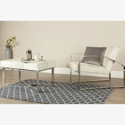 The Range Bosie Kensington Townhouse Large Diamond Lattice Rug - Grey & White