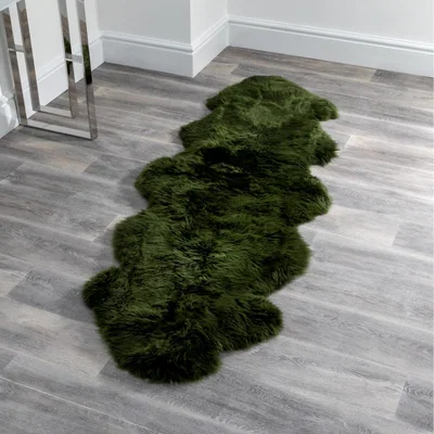The Range Genuine Double Sheepskin Rug - Olive
