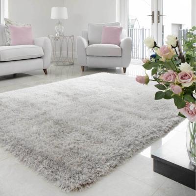 The Range Deluxe Super Soft Silver Grey Deep Pile Shaggy Area Rug - Silver / 280 x 190cm