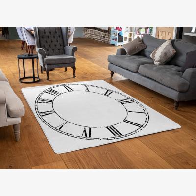 The Range Roman Numeral Clock Rug - Black / 150cm
