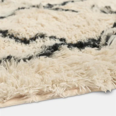 The Range OHS Printed Fluffy Simple Geometric Rug - Monochrome / 160X230