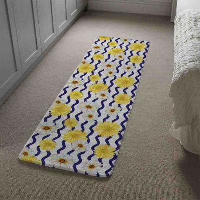 The Range Bright Yellow Flowers  Zig Zags Runner Rug - Yellow