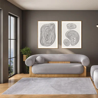The Range Avery Contemporary Arch Rug - Charcoal / 160cm