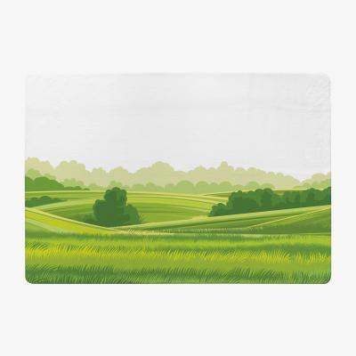 The Range Landscape Illustration Designer Rug - Green / 150cm