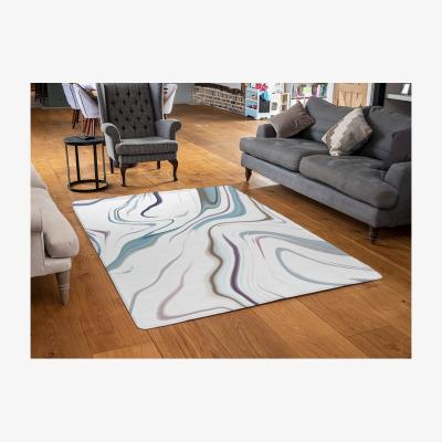 The Range Blue Rippled Marble Designer Rug - Blue / 110cm