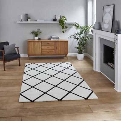 The Range Brooklyn BRK35 CreamBlack Rug - Cream/Black / 220cm