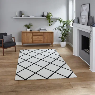 The Range Brooklyn BRK35 CreamBlack Rug - Cream/Black / 220cm